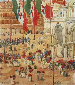 ヴェネツィアのサンマルコ広場 作： Maurice Brazil Prendergast