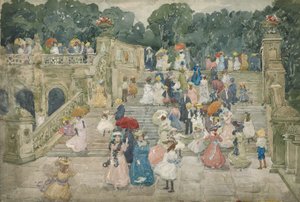 テラスブリッジ、セントラルパーク、1901 作： Maurice Brazil Prendergast