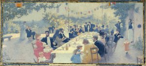 14区役場の結婚式場のスケッチ：結婚式の食事 作： Maurice Chabas
