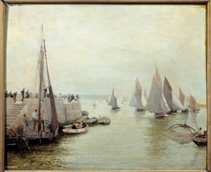 1880 年に漁業が復活。Courant Maurice の絵画 (1847-1925) 作： Maurice Courant