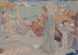 海水浴客、プルドゥ ビーチ、1899 年。 作： Maurice Denis