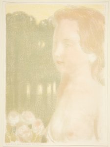 Elle est plus belle que les reves (彼女は夢よりも美しかった) from Love: Twelve Lithographs in Color 作： Maurice Denis