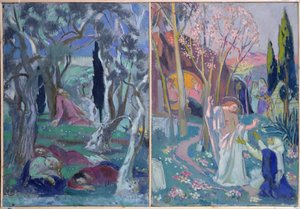 オリーブの園、マグダラのマリアに現れるキリスト 作： Maurice Denis