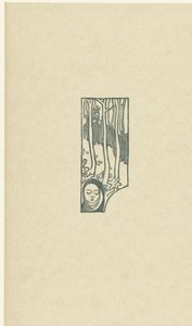 目を閉じた女性の頭と、ポール ヴェルレーヌのサジェッセ詩集にある詩のある木のイラスト プティ ボワ プル サジェッセ レプルーヴ（シリーズタイトル） 作： Maurice Denis