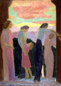 マルトデニスとバルコニーの子供たち、c1900-1940 作： Maurice Denis