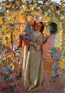 つるの下の母と子;つるの下の母と子、 作： Maurice Denis