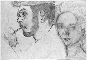 ピエールボナール（1867-1947）とマルトデニス（1871-1919）1899（木炭） 作： Maurice Denis