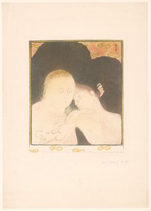 女性は若い男を抱きしめる 作： Maurice Denis