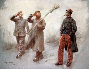 ディナン (フランス、ブルターニュ) のドイツ人捕虜収容所にて、モーリス・オレンジが描いた絵 作： Maurice Henri Orange