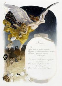 2月 "La Chanson du mois" Jérôme Doucet作、イラスト：Maurice Leloir、編：Reims 1904。L.ミショー