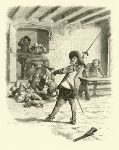三銃士」のイラスト（彫刻 作： Maurice Leloir