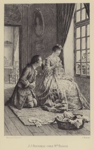 バジーレ夫人の家でのジャン＝ジャック・ルソー（グラビア 作： Maurice Leloir