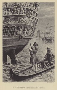 ヴェネツィアのジャン＝ジャック・ルソー（版画 作： Maurice Leloir