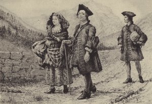 二人の仲間と旅をするジャン＝ジャック・ルソー（グラビア 作： Maurice Leloir
