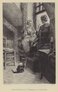 窓辺のJean-JacquesとTherese(グラビア) 作： Maurice Leloir