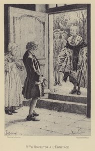 エルミタージュ美術館でのフテット夫人（エングレービング 作： Maurice Leloir