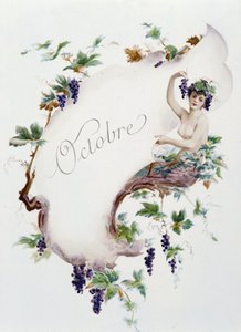 10月 "La Chanson du mois" Jérôme Doucet作、イラスト-Maurice Leloir編、1904年ランス。L.ミショー 作： Maurice Leloir