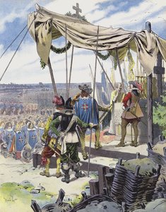 リシュリューはラロシェルのキャンプでミサを祝います 作： Maurice Leloir