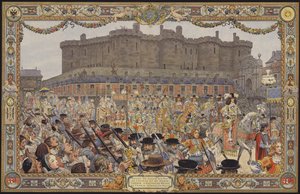 ルイ14世と彼の女王のパリへの入国、ラポルトサントアントワーヌ 作： Maurice Leloir
