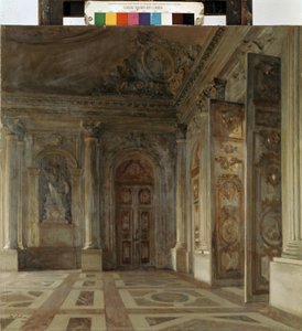 ベルサイユ宮殿の玄関 (ベルサイユ宮殿の玄関)。 モーリス・ド・ロブレ (1862-1951) の絵画 作： Maurice Lobre