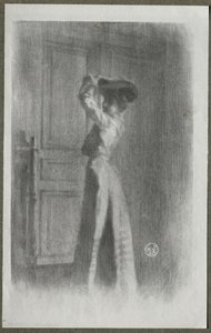 ファッショナブルな女性、c。 1900。 作： Maurice Louis Henri Neumont