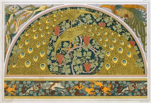 ボーダーとコーナー、パブのデザイン。 1897年。 作： Maurice Pillard Verneuil
