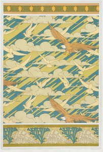 壁紙ボーダー スカッシュ バグ、パブのデザイン。 1897年。 作： Maurice Pillard Verneuil