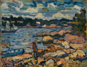 メイン州ブルックスビル（川と岩） 作： Maurice Prendergast