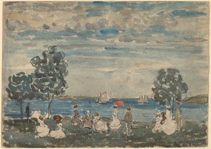 浜辺の人物 作： Maurice Brazil Prendergast