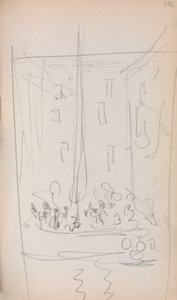 イタリアのスケッチブック人物のいるボート (172 ページ) 作： Maurice Prendergast