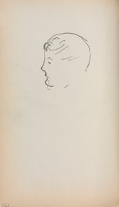 イタリアのスケッチブック横顔の男の頭 (150ページ) 作： Maurice Prendergast