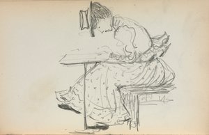 イタリアのスケッチブック座る女 (107ページ) 作： Maurice Prendergast