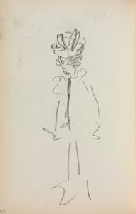 イタリアのスケッチブック立っている女性 3/4ビュー （126ページ） 作： Maurice Prendergast