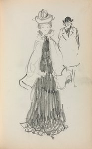 イタリアのスケッチブック立つ女と男 (125ページ) 作： Maurice Prendergast
