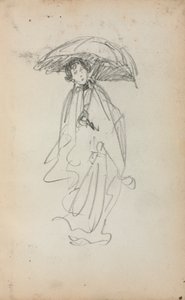 イタリアのスケッチブック日傘をさす立女（259ページ） 作： Maurice Prendergast