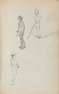 イタリアのスケッチブック3人の立ち姿 (44ページ) 作： Maurice Prendergast