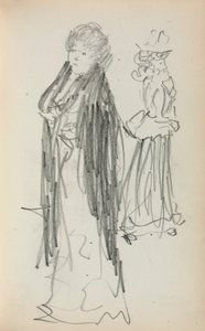 イタリアのスケッチブック立つ二人の女性 (129ページ) 作： Maurice Prendergast