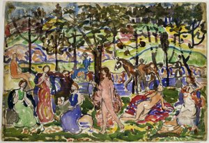 公園の風景 作： Maurice Prendergast