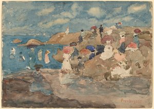 リビア ビーチ 作： Maurice Brazil Prendergast
