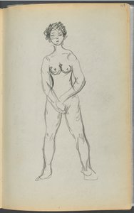 スケッチブック-ロックポート、グラニット・ショア・ホテル、169ページ：女性ヌード 作： Maurice Prendergast