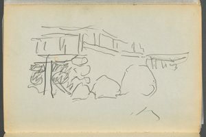 スケッチブック-ロックポート、グラニット・ショア・ホテル、178ページ：フェンス 作： Maurice Prendergast