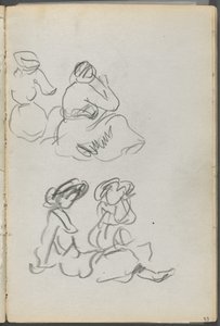 スケッチブック『デルス』127号 093ページ：座る人物 作： Maurice Prendergast