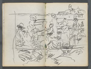 スケッチブック『デルス』127号、098  99ページ：風景の中の人物 作： Maurice Prendergast