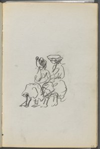 スケッチブック『デルス』127号、119ページ：座る2人の人物 作： Maurice Prendergast