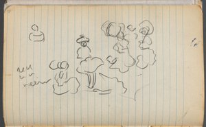 スケッチブック、076ページ：図とメモ 作： Maurice Prendergast