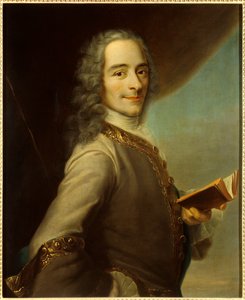 フランソワマリーアルーエディヴォルテールの肖像 作： Maurice Quentin de La Tour