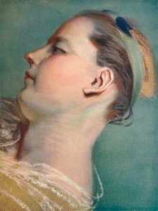 Tete Penchee、c1752 作： Maurice Quentin de La Tour