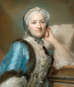 マダム・アンヌ＝ジャンヌ・カサネア・ド・モンドンヴィル、旧姓ブーコン（1708-1780）の肖像画 作： モーリス・カンタン・ド・ラトゥール