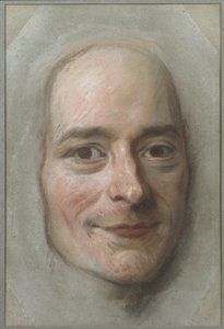 フランソワ・マリー・アルエ・ド・ヴォルテール（1694-1778）の肖像、ラ・トゥール、モーリス・カンタン・ドゥ（1704-1788）作。紙にパステル。サイズ : 26,5x18 cmストックホルム国立博物館 作： Maurice Quentin de La Tour