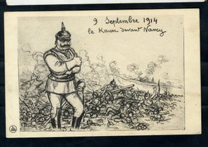 ポストカード、モノクロの風刺的なもの 作： Maurice Radiguet